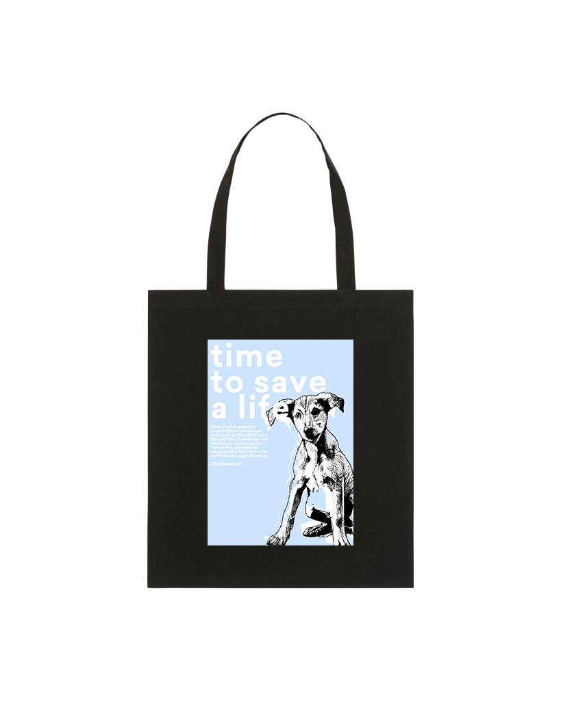 Tote Bag Schwarz "Time to save a life"